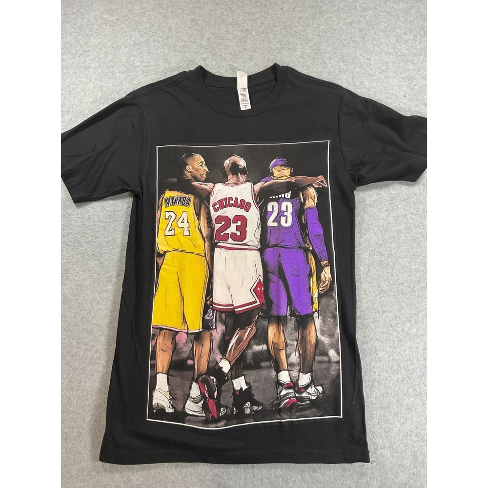 Basketball Legends Kobe Jordan LeBron Graphic T-Shirt Black Small JA-555 2088